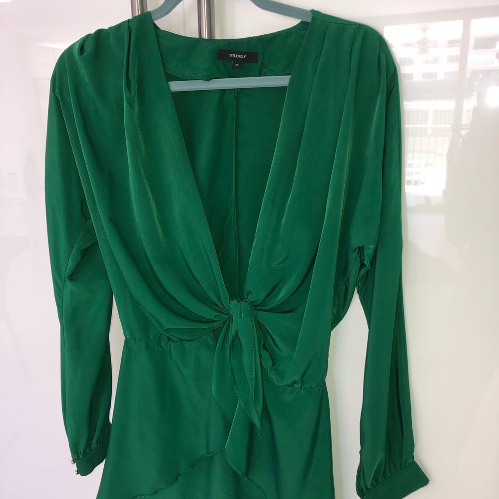 Studio F dressy low cut blouse